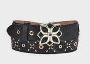 Cuadra BC250 LD Black Stingray Studs & Woven Belt