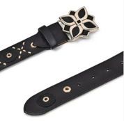 Cuadra BC250 LD Black Stingray Studs & Woven Belt