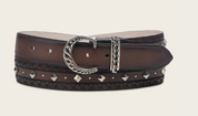 Cuadra BC396 LD Chocolate Laser & Studs Belt