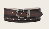 Cuadra BC396 LD Chocolate Laser & Studs Belt
