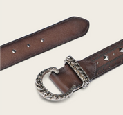 Cuadra BC396 LD Chocolate Laser & Studs Belt