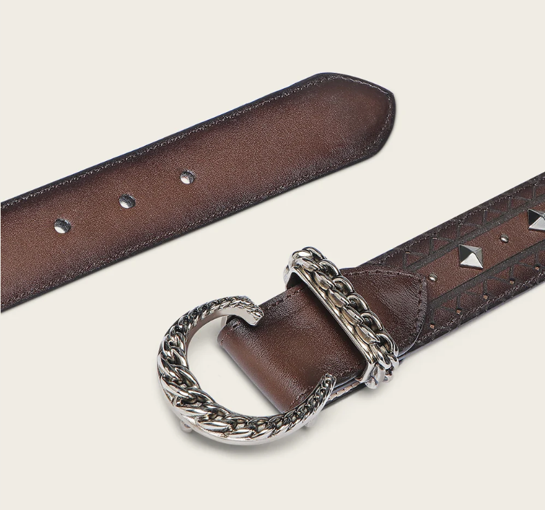 Cuadra BC396 LD Chocolate Laser & Studs Belt