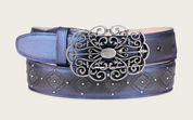Cuadra BC416 LD Black & Purple Laser & Studs Belt