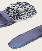 Cuadra BC416 LD Black & Purple Laser & Studs Belt