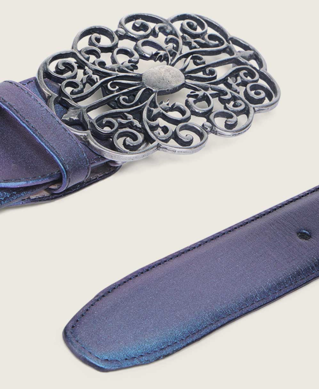 Cuadra BC416 LD Black & Purple Laser & Studs Belt
