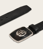 Cuadra BC309 MN Black Caiman/Cowhide Exotic Strip Belt