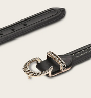 Cuadra BC295 LD Cuadra Black Cowhide Stiching Belt