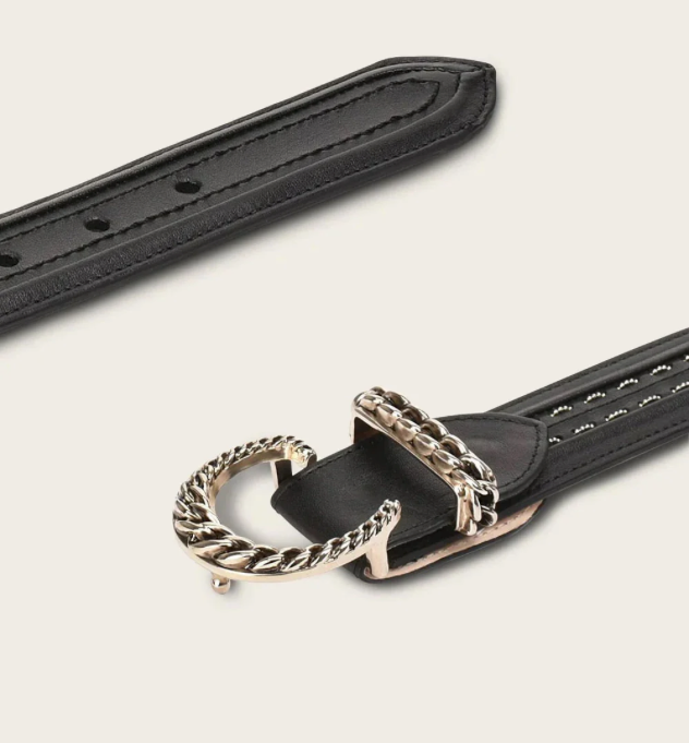Cuadra BC295 LD Cuadra Black Cowhide Stiching Belt
