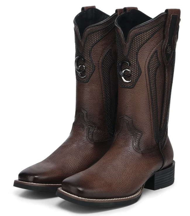 Cuadra CC225 MN Deer Embroidery & Studs Square Toe Cowboy Boot