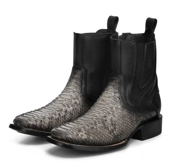 Cuadra CC282 Python Exotic Square Toe Ankle Boot