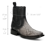 Cuadra CC282 Python Exotic Square Toe Ankle Boot