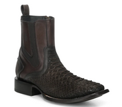 Cuadra CC284 Python  Exotic Square Toe Ankle Boot