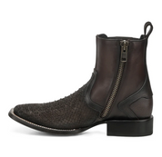 Cuadra CC284 Python  Exotic Square Toe Ankle Boot