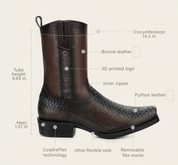 Cuadra CC296 Python Exotic Narrow Toe Cowboy Boot