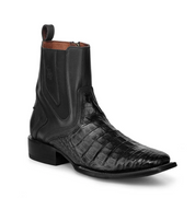 Cuadra CU891 MN Black Caiman Zipper & Elastic Square Toe