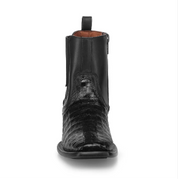Cuadra CU891 MN Black Caiman Zipper & Elastic Square Toe