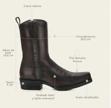 Cuadra CC300 Caiman Fuscus Men's Narrow Toe Boot
