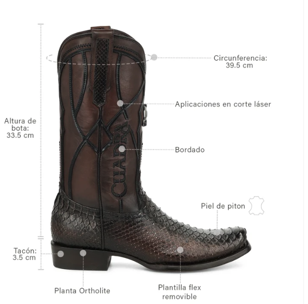 Cuadra CC307 Python Exotic Narrow Toe Cowboy Boot