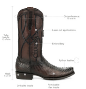Cuadra CC307 Python Exotic Narrow Toe Cowboy Boot