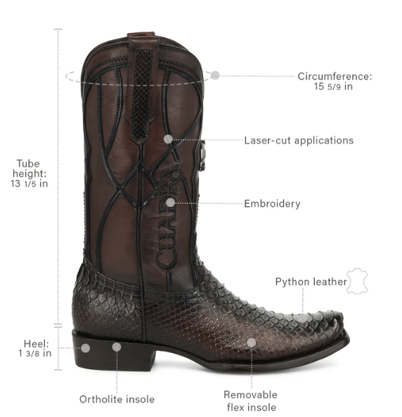 Cuadra CC307 Python Exotic Narrow Toe Cowboy Boot