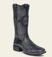 Cuadra CU977 MN Python Embroidery & Laser & Woven Square Toe Cowboy Boot