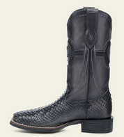 Cuadra CU977 MN Python Embroidery & Laser & Woven Square Toe Cowboy Boot