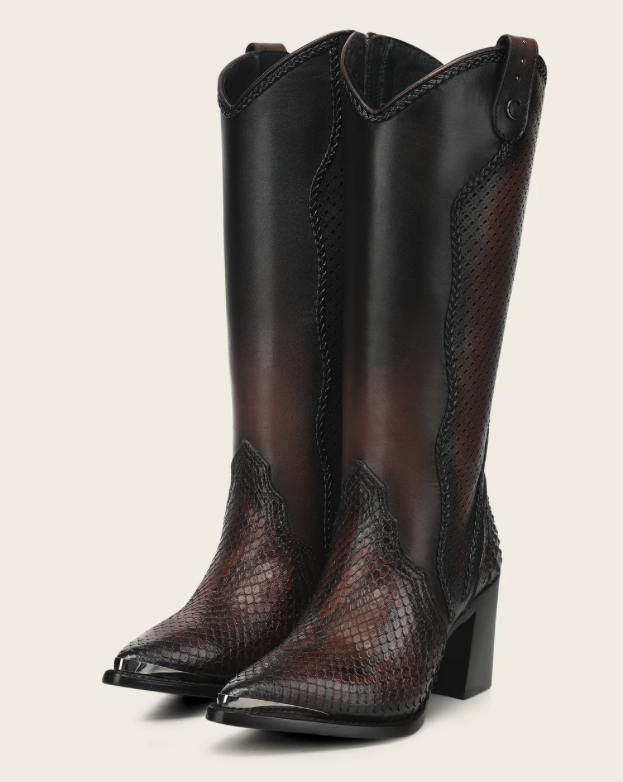 Cuadra CC245  LD Python M Zipper & Studs Pointed Toe