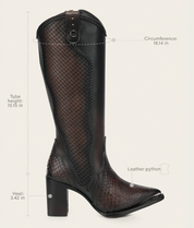 Cuadra CC245  LD Python M Zipper & Studs Pointed Toe
