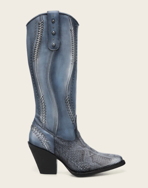 Cuadra CC259 LD Python M Belly Zipper & Woven & Studs Snip toe