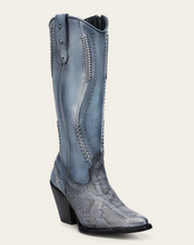 Cuadra CC259 LD Python M Belly Zipper & Woven & Studs Snip toe
