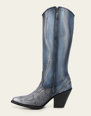 Cuadra CC259 LD Python M Belly Zipper & Woven & Studs Snip toe