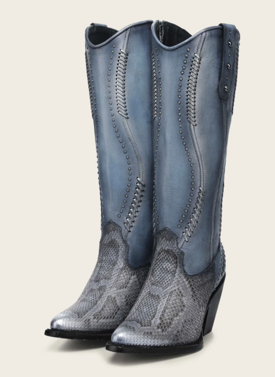 Cuadra CC259 LD Python M Belly Zipper & Woven & Studs Snip toe