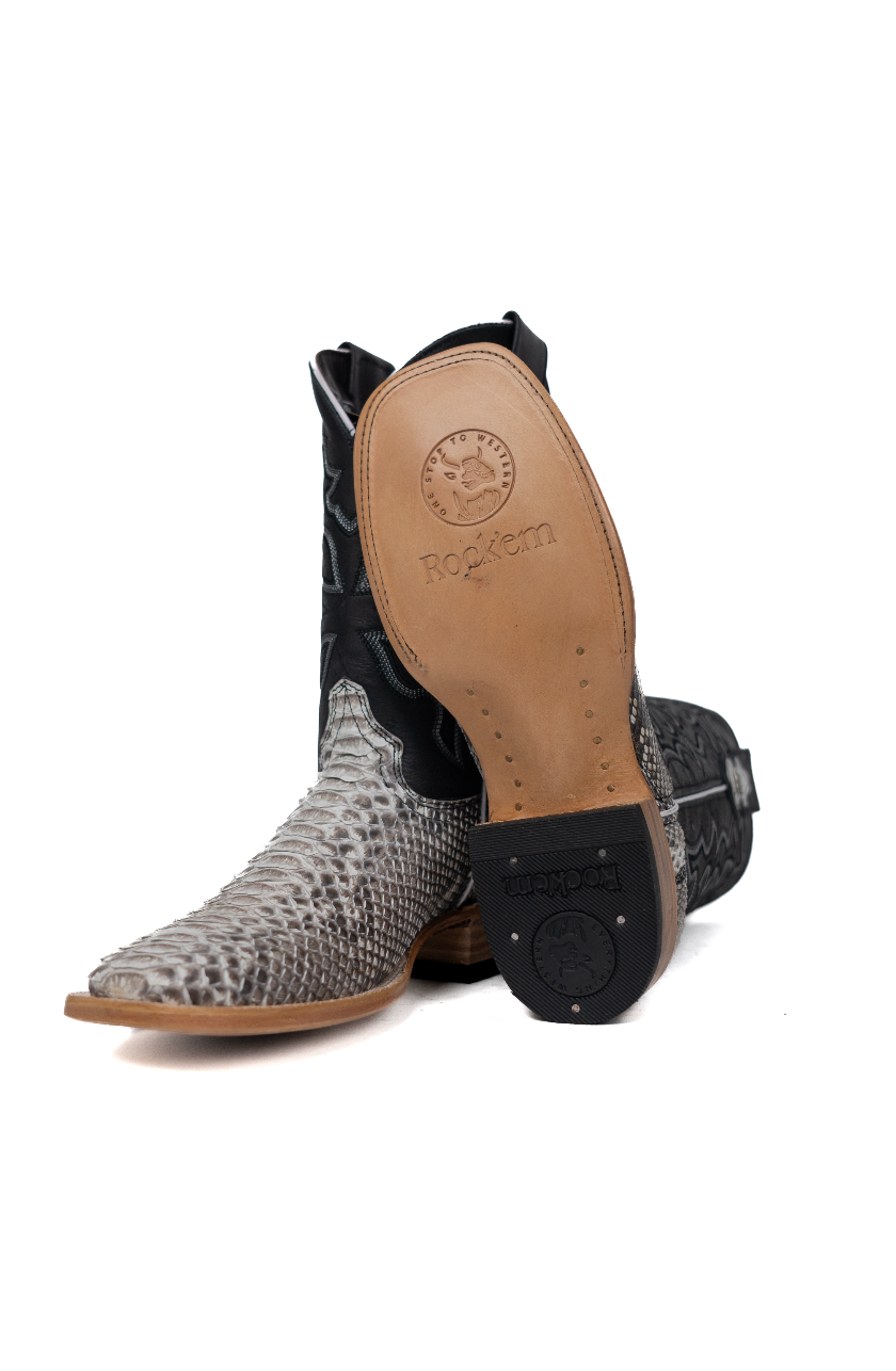 Lucas Exotic Python Square Toe Cowboy Boot