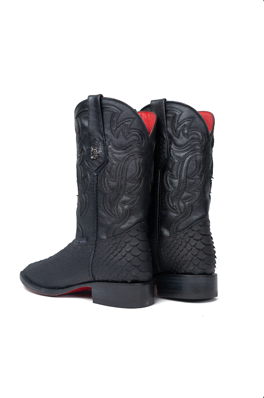 Bruce Mini Shelby Python Red Bottom Square Toe Cowboy Boot