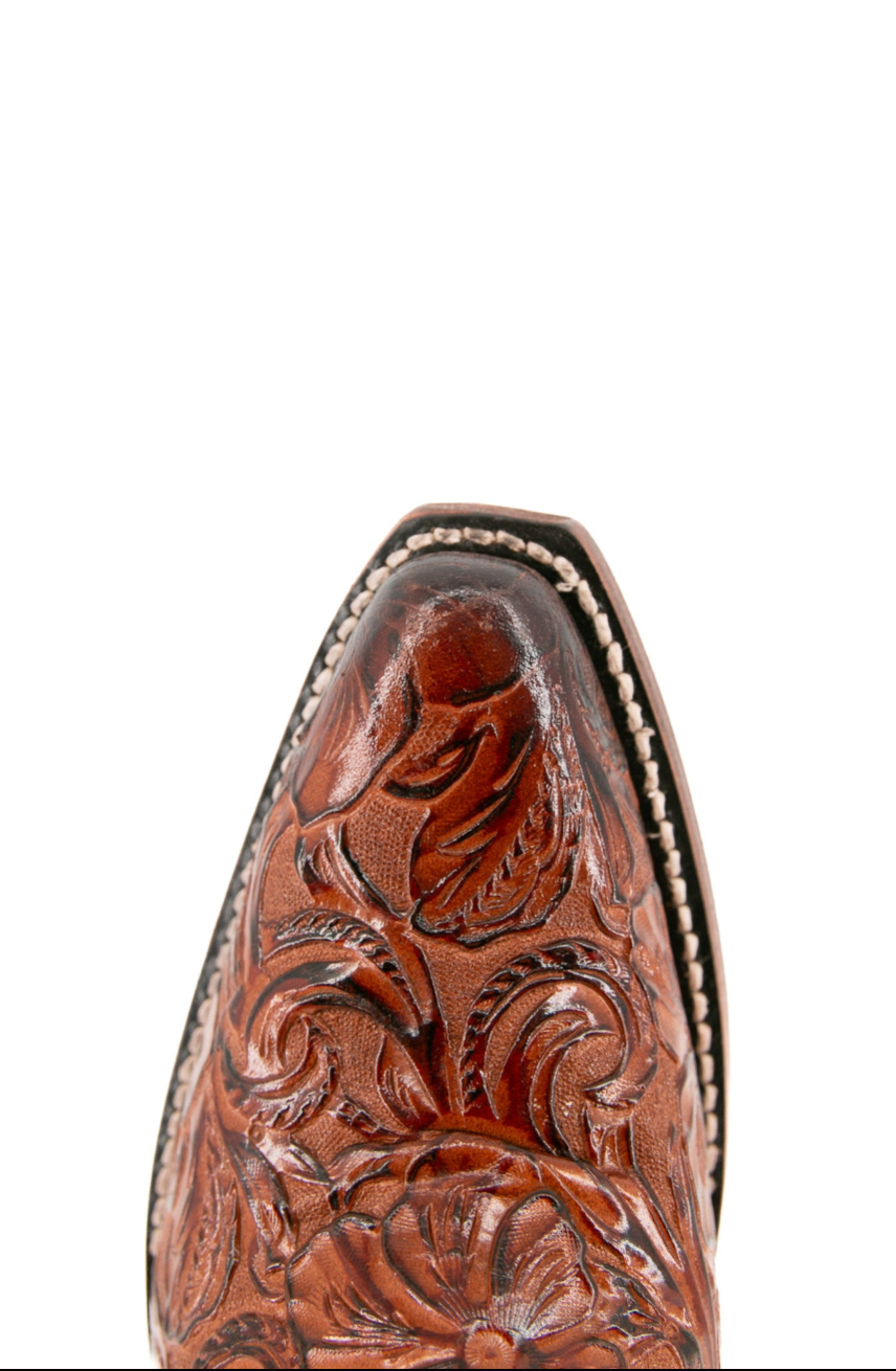 Mila Tooled Snip Toe Cowgirl Boot