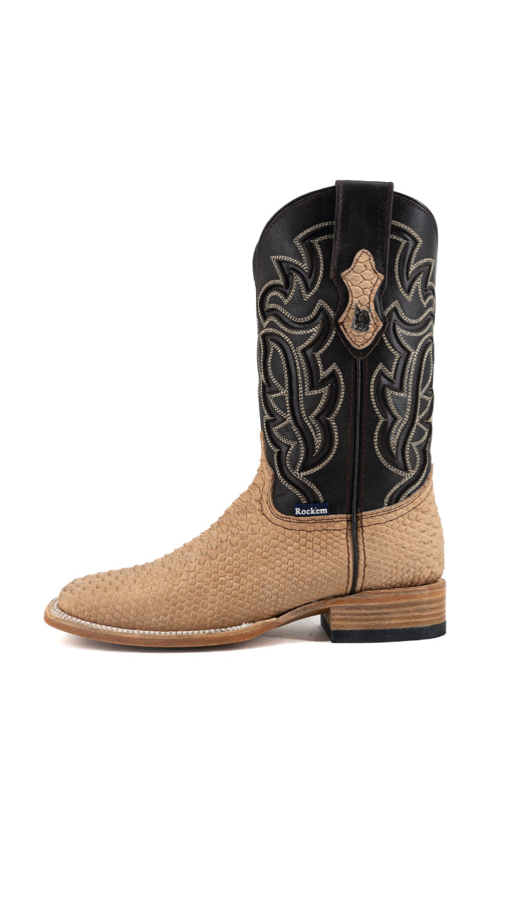 Bruce Matte Python Square Toe Cowboy Boot