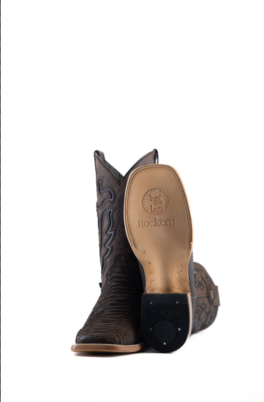 Bruce Matte Python Square Toe Cowboy Boot