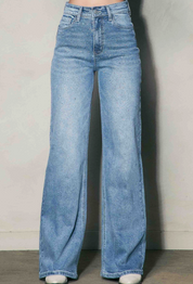 Rhinestone High-Rise Wide-Leg Jeans