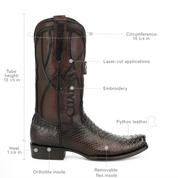 Cuadra CC307 Python Exotic Narrow Toe Cowboy Boot