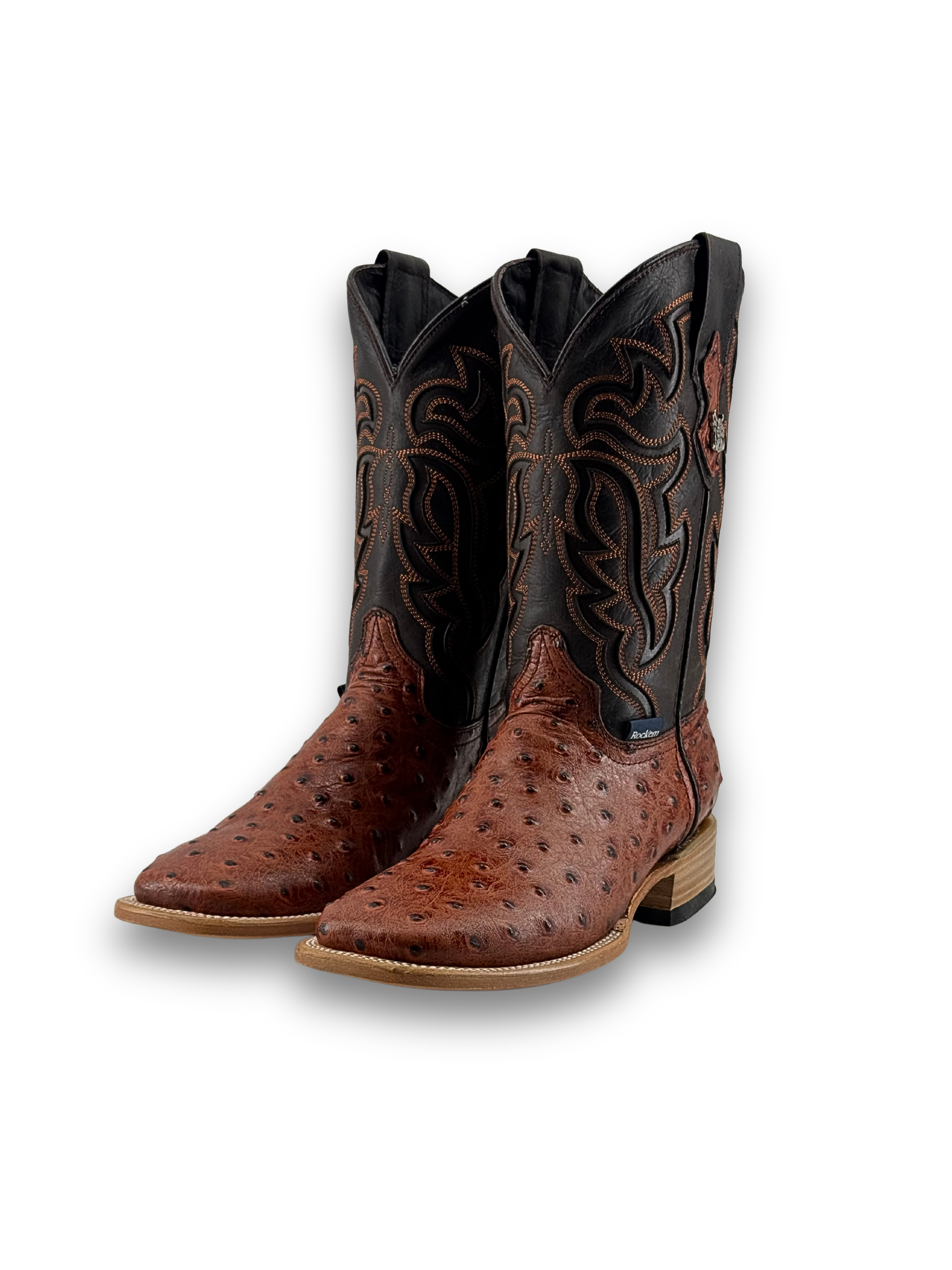 Bruce Ostrich Square Toe Cowboy Boot