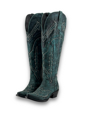Otoño Montana Knee High Snip Toe Wide Calf Cowgirl Boot FINAL SALE