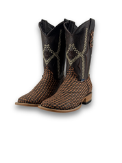 Woven Renegade Square Toe Cowboy Boot