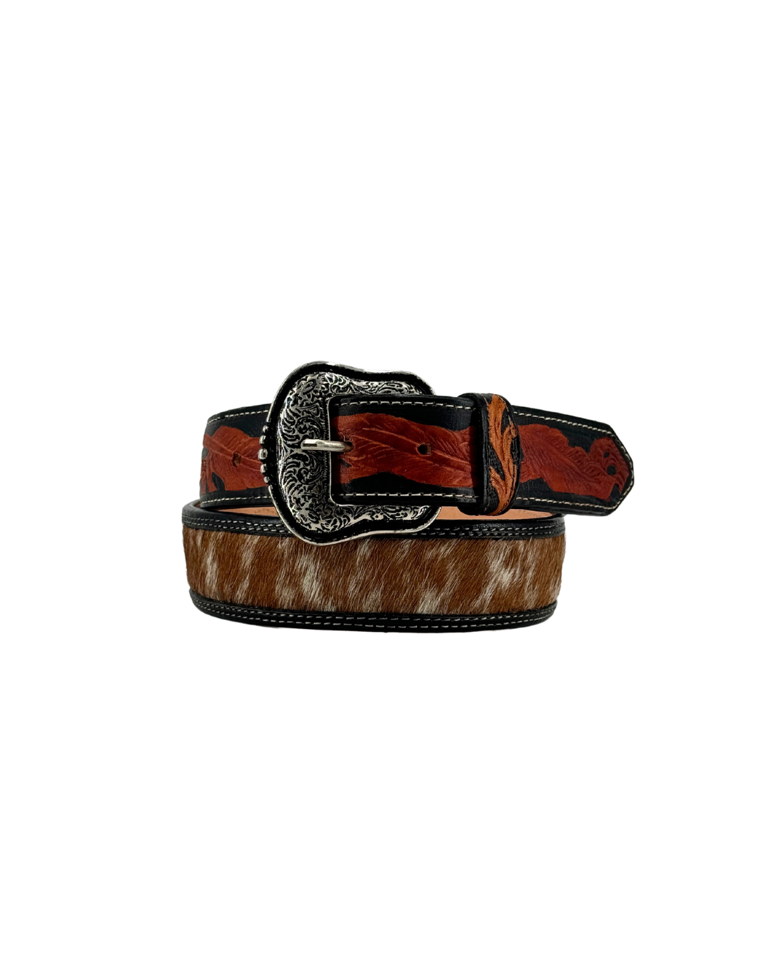 Cowhide Cincelado Cowboy Belt