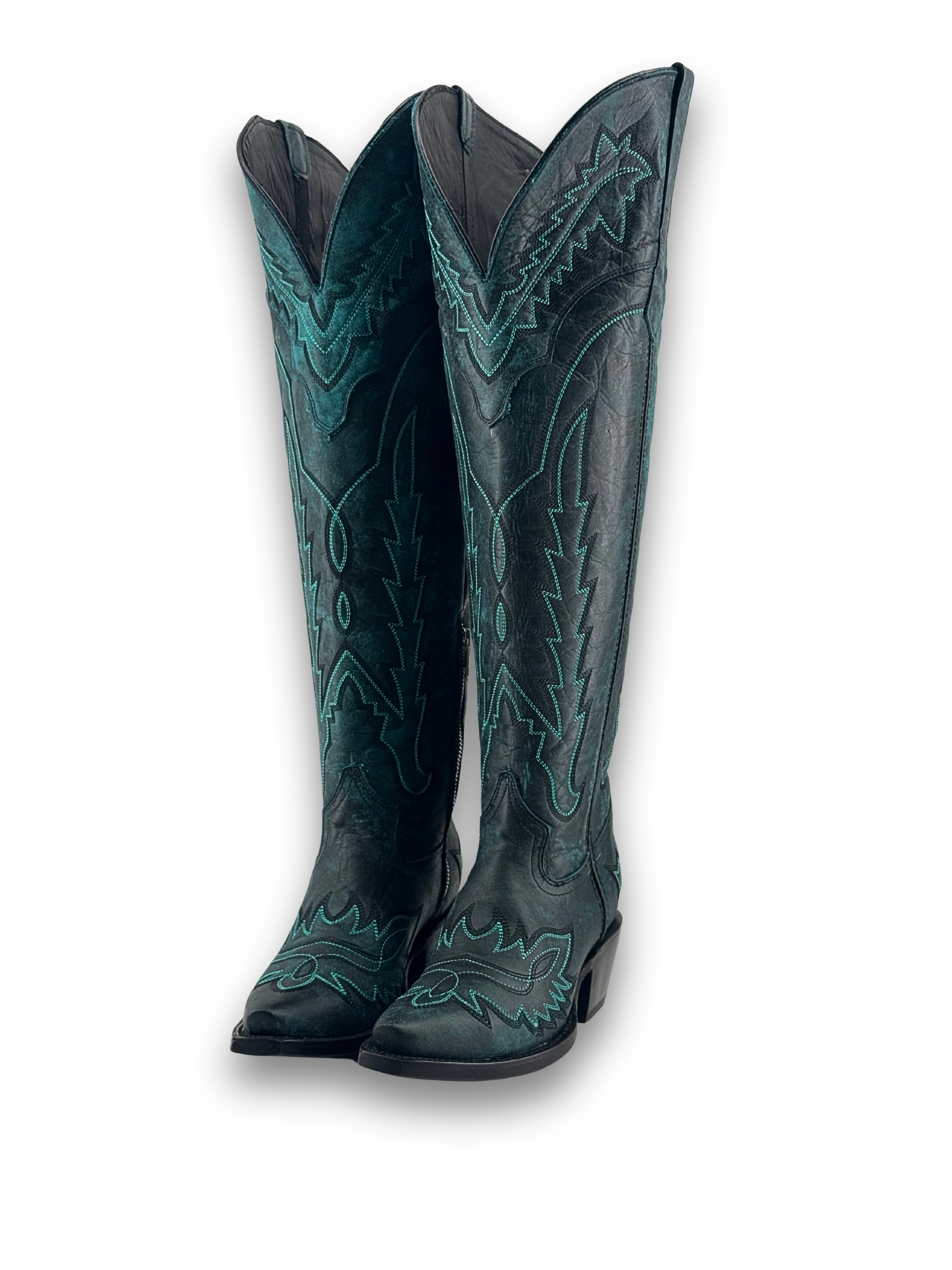 Maggie Knee High Wide Calf Snip Toe Cowgirl Boot