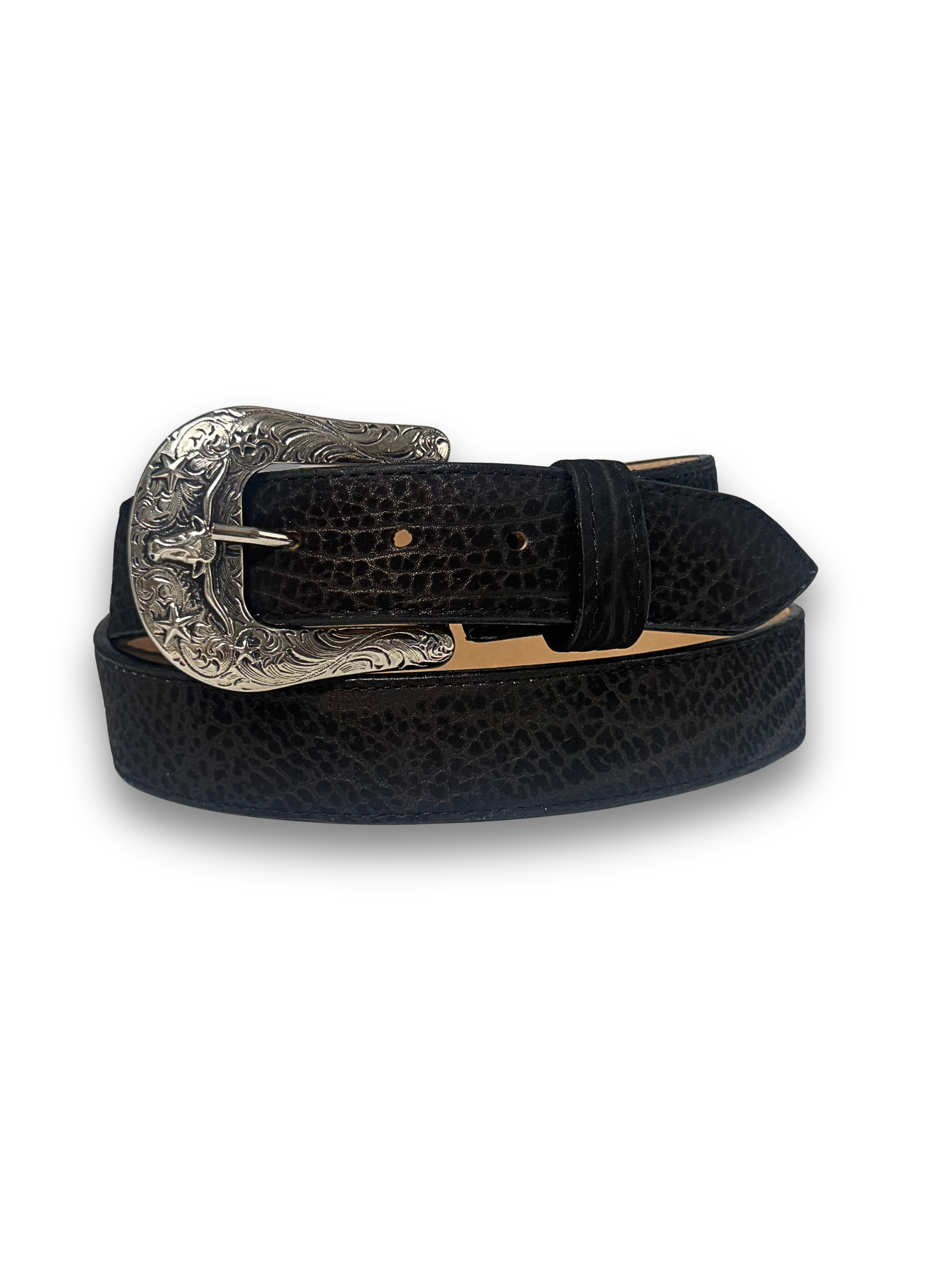 Bull Neck Longhorn X Buckle Cowboy Belt