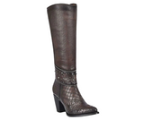 Women Cuadra CU584 LD Black/Brown Embroidery  & Studs Round Toe