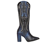 Women Cuadra CU727 LD Black Overlay & Embroidery  & Studs Pointed Toe