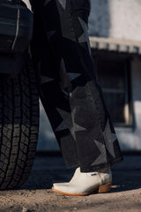 Rhinestone Studded Star Denim Flare Jeans