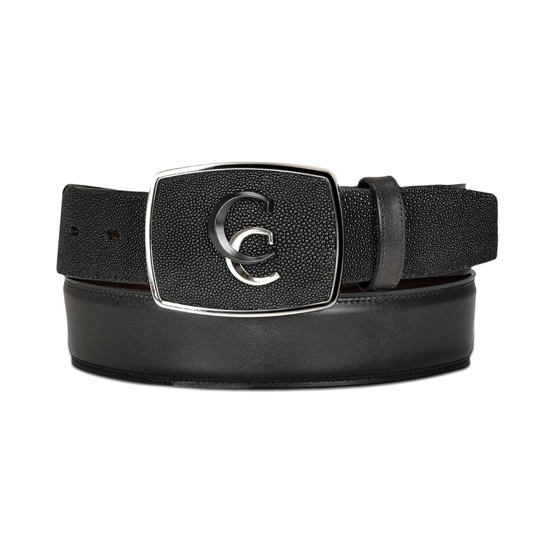 Cuadra BC315 MN Black Sting Stingray/Cowhide Stitching Belt