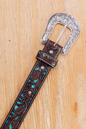 Teal Cincelado Kids Belt